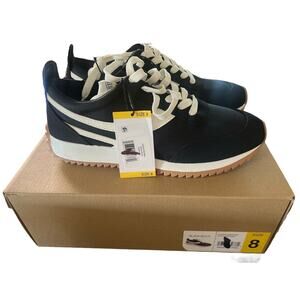 Steve Madden Ladies Wedge Sneakers Denny Black White Womens Size 8 NEW